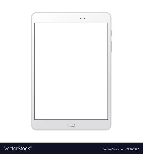 White Tablet Computer Mockup With Blank Screen Vector Image
