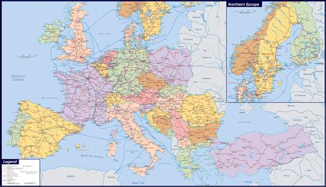 Large Detailed Railways Map Of Europe Europe Mapslex World Maps