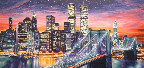 Acrylic New York City Skyline Painting Bhe