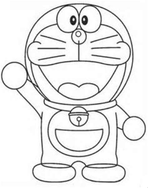 Nah selesai sudah keseluruhan gambar sketsa doraemon nya, jika kalian ingin gambar kalian lebih rapi tambahkan line art dengan menggunakan ballpoint. Gambar Doraemon Tanpa Warna