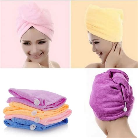 White Coral Velvet Dry Hair Bath Towel Microfiber Quick Drying Turban