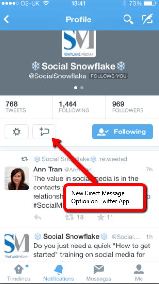 To access top twitter news, try summify's iphone app. Direct Message layout on Twitter iPhone App|Snowflake Media