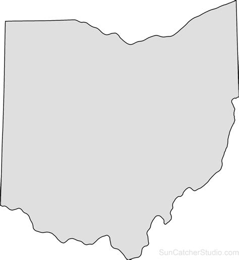Download Ohio Map Outline Png Shape State Stencil Clip Art Scroll