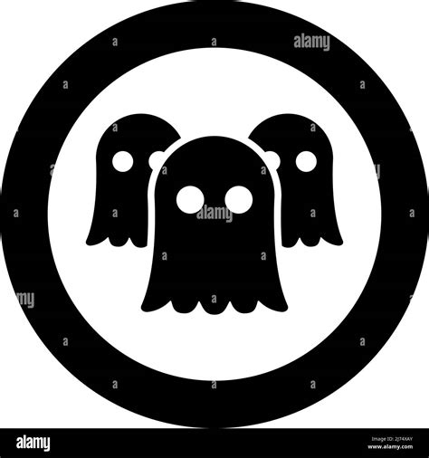 Spirits Ghosts Icon In Circle Round Black Color Vector Illustration