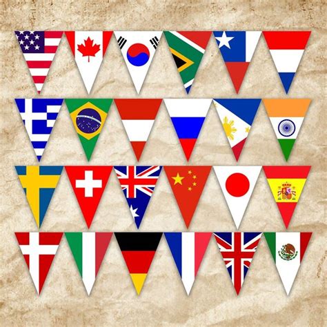 World Flags Printable Banner Includes 110 Flags In 3 Sizes