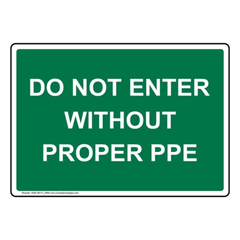 Ppe General Sign Do Not Enter Without Proper Ppe