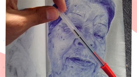 Dibujando Rostro De Anciana A Lapicero 🙌como Dibujar El Rostro De
