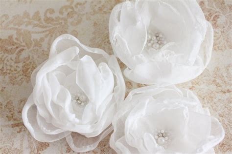 Items Similar To Set Of 3 White Bridal Flower Bobby Pins On Etsy