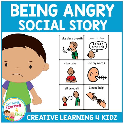 Social Story Being Angry Book Cards Digital Download