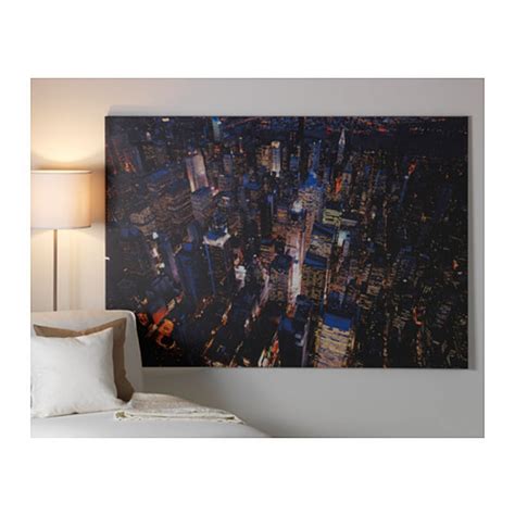 Ikea Premiar City Lights New York Canvas Wall Art Print Huge Cityscape
