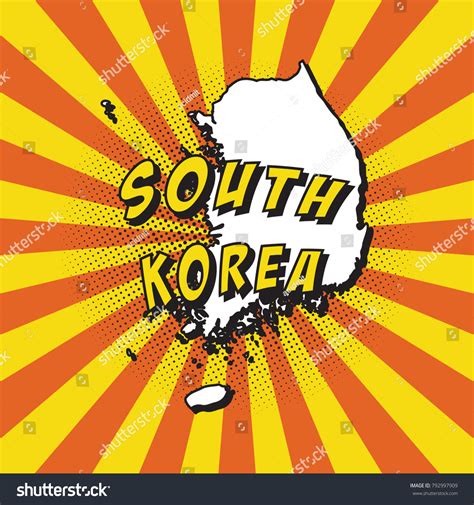 Map South Korea Pop Art Style Stock Vector Royalty Free 792997909