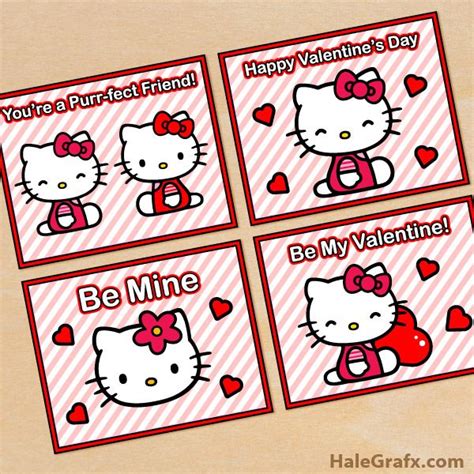 Free Printable Hello Kitty Valentine Cards
