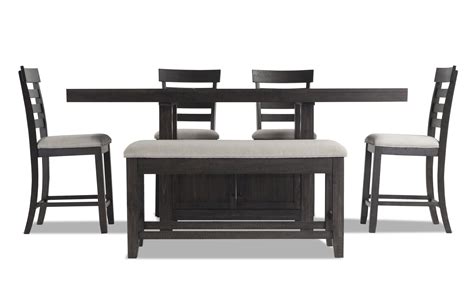 Sonoma 6 Piece Dining Set With Counter Storage Bench Transitional
