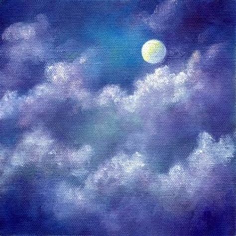 Marina Petro Adventures In Daily Painting Moon Clouds Oil