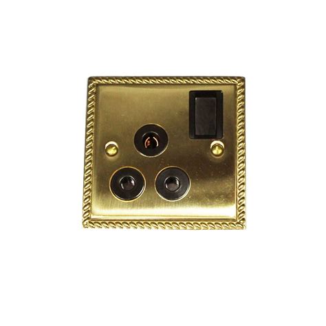 Buy Heritage Brass Georgian 15a 3 Pin Switch Socket Classic Polished