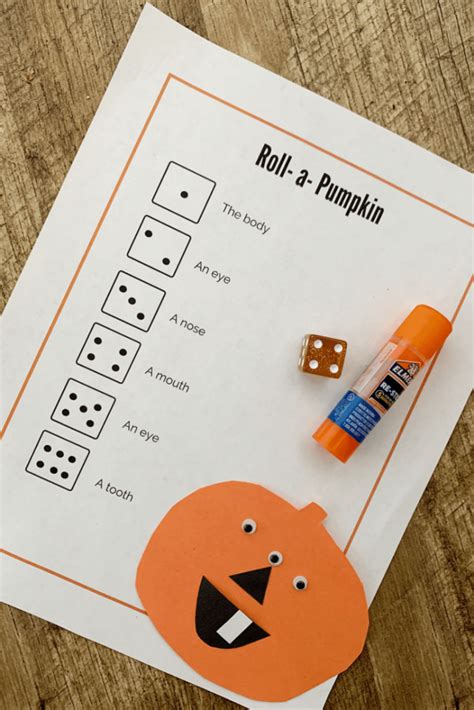 Roll A Pumpkin Game Free Printable Roll The Dice To See Which Piece Of