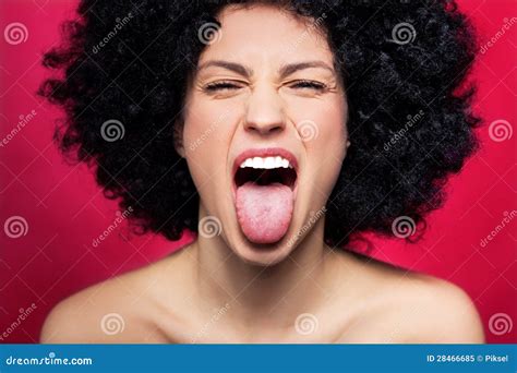 Woman Sticking Her Tongue Out Stock Image Image Of Attitude