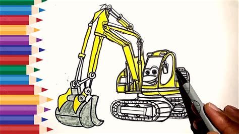 Excavator Beko Menggambar Dan Mewarnai Mobil Excavator How To