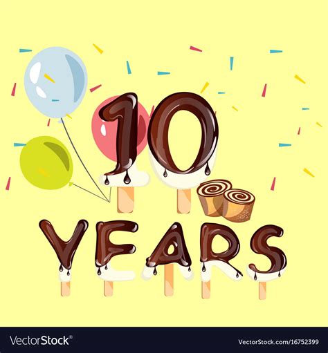 10 Years Anniversary Celebration Logo Birthday Vector Image