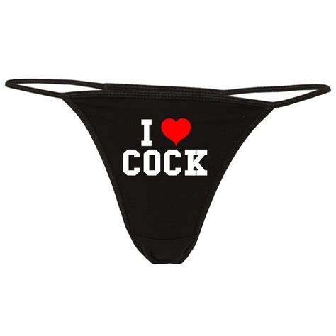 I Love Cock Thong Panties Bikini G String Knickers Penis Fun Etsy
