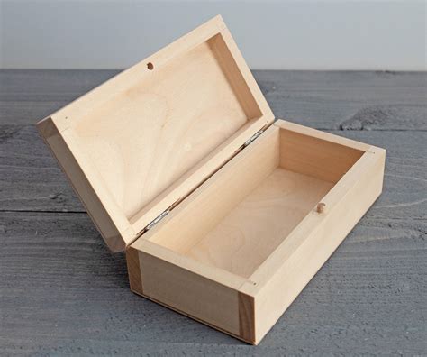 Small Unfinished Wooden Box Unpainted Wooden Box Wood Etsy