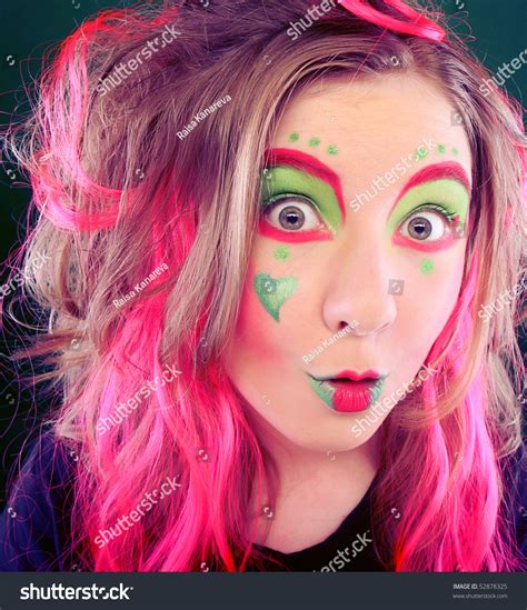 Funny Girl Crazy Makeup Stock Photo 52878325 Shutterstock