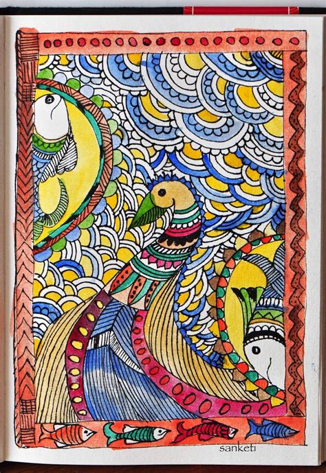 Easy Folk Art Madhubani Painting Download Free Mock Up