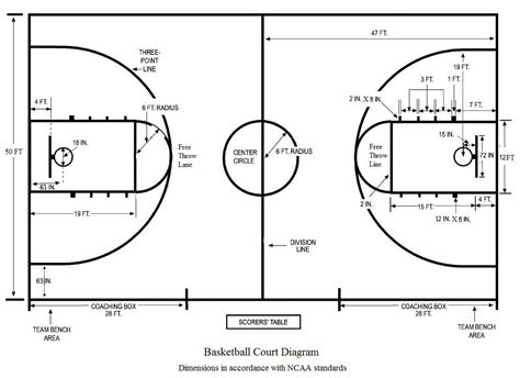 Basketball Court Diagram Basketball Floor Basketball Court Size
