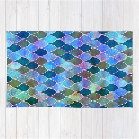 Find beautiful designs on our high quality woven area rugs. Mermaid Rug by Schatzi Brown | Society6 | Mermaid bathroom ...