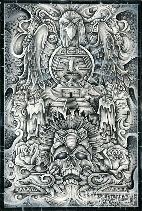 Pin By Tina On Amazing Artwork Aztec Art Mayan Art Mexican Art Tattoos