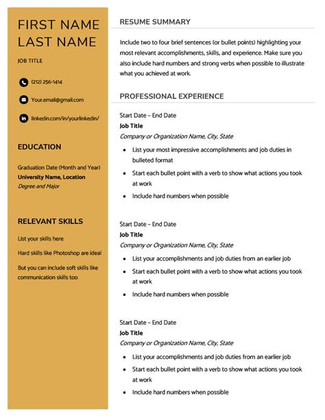 6 Downloadable Blank Resume Templates