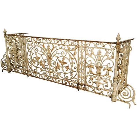 This may either be wrought iron, which is ductile and durable and may be hammered into elaborate shapes when hot, or the cheaper cast iron, which is of low ductility and quite brittle. Circa 1860 Painted Cast Iron Balcony Railing from ...