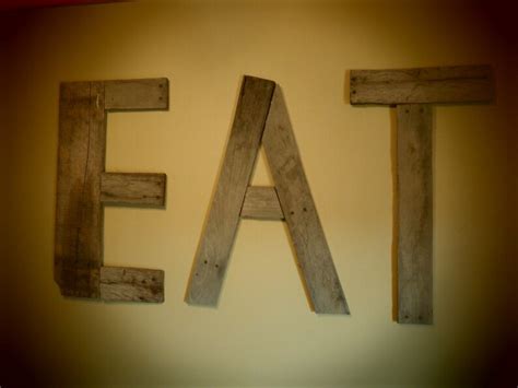 Eat Wood Letters 24 Letters Upcycled Pallet Letters Etsy