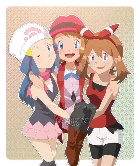 Commission Serena Dawn And May By Pink Hudy On Deviantart Lusamine