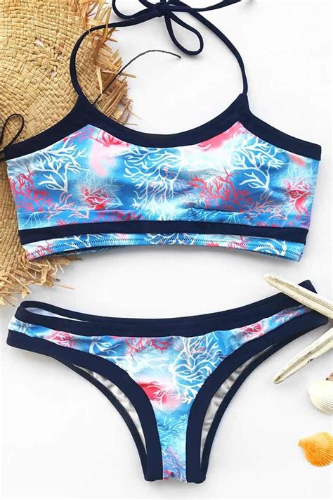 Adorewe Cupshe Cupshe ️designer Womens Coral Sea Halter Bikini Set