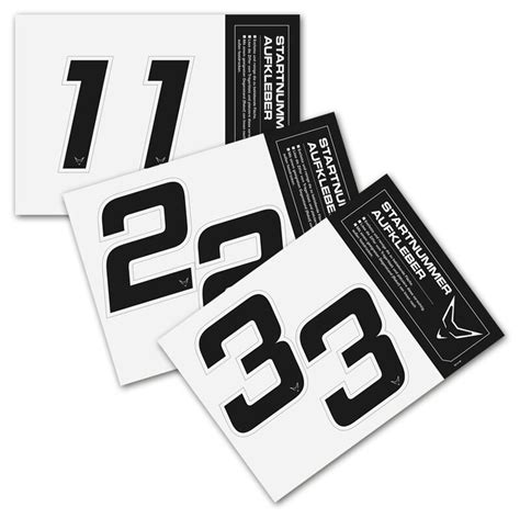 Race Number Sticker Set Of 2 Black 2 € 590