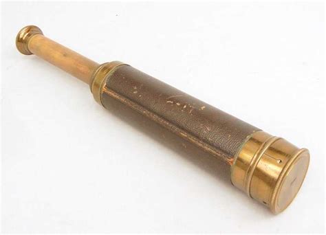 Antique Spyglass Made In France Brass And Leather