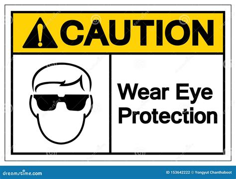 Caution Wear Eye Protection Symbol Sign Vector Illustration Isolate