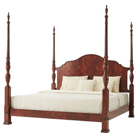 Pennsylvania House Mahogany Four Poster Rice Carved King Bed At 1stdibs