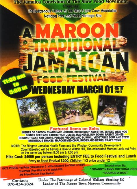 maroon jamaican food festival jamaica national heritage trust