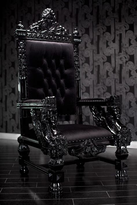 Black Lacquer Baroque Throne Chair Chairs Gothic Furniture Gothic