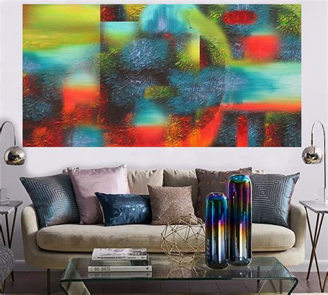 Large 60x30 Abstract Wall Decorative Stretched Custom Made Canvas Print