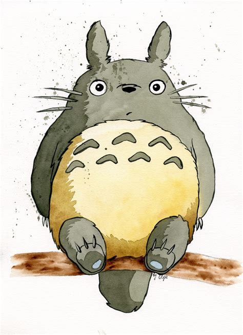 Totoro Original Watercolor Art Tonari No Totoro Art Handmade