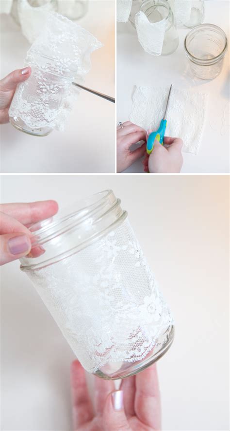 How To Make Diy Lace Covered Mason Jars