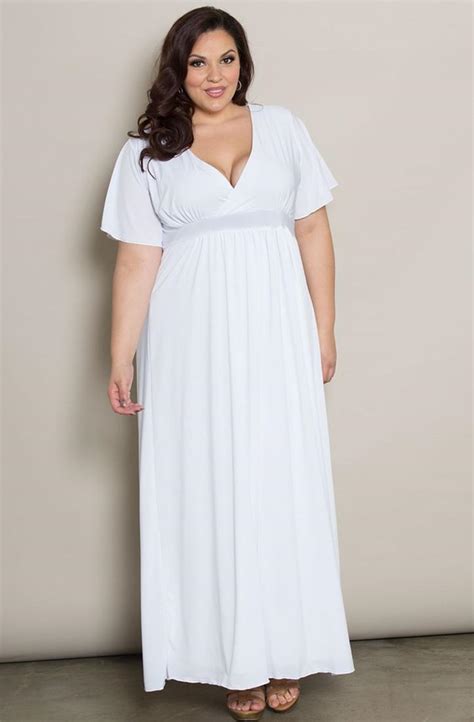 Long White Maxi Dress Plus Size Pluslook Eu Collection