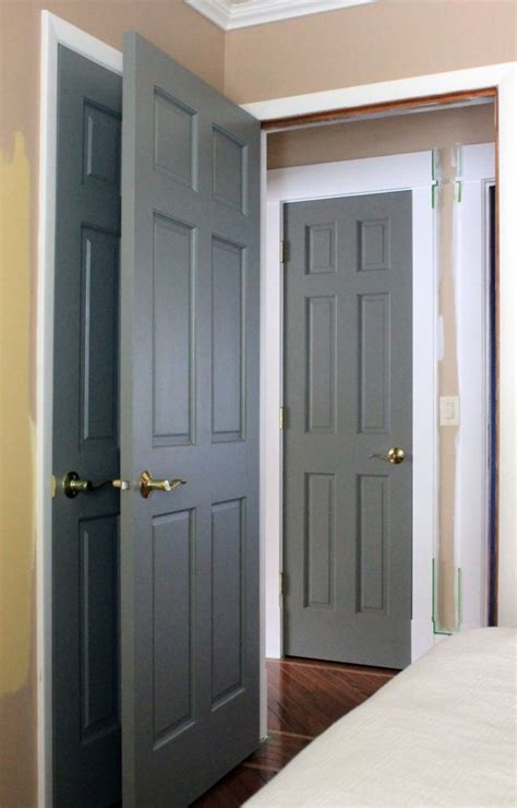 Painted Gray Doors Guest Room And Hall Grey Interior Doors Gray