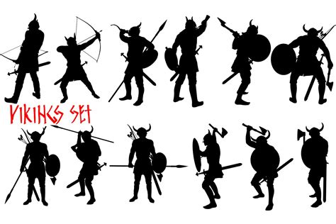 Black Viking Set People Illustrations ~ Creative Market