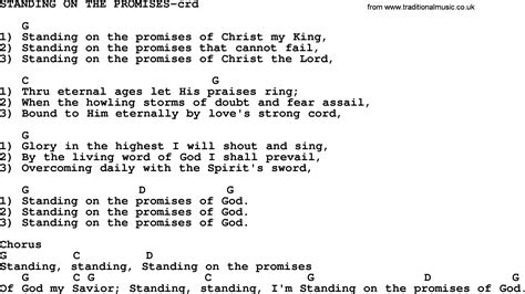 Top 500 Hymn Standing On The Promises Lyrics Chords And Pdf