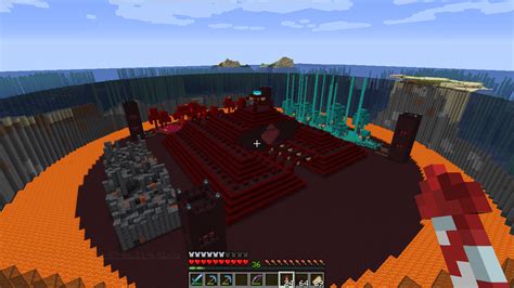 my nether themed ocean monument part 2 did some decoration since last time i posted it r
