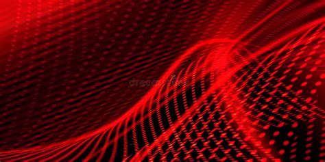 Abstract Red Background With Luminous Lines Stock Illustration